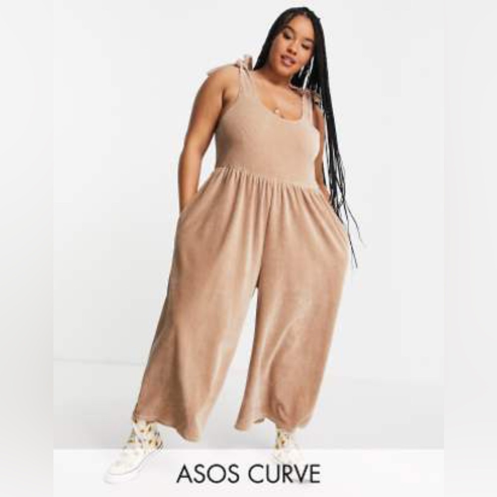 ASOS Curve Women’s Corduroy Tan Jumpsuit